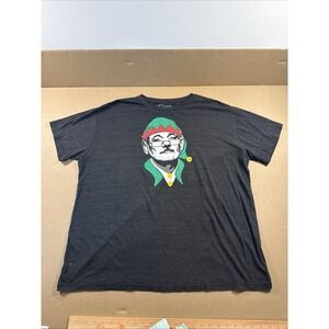 Bill Murray Portrait w/ ElfHat Chive Tees Men's 3XL Black,‎ Christmas T-Shirt